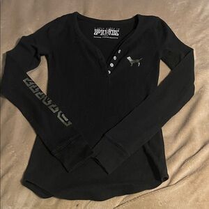 PINK Victoria's Secret Black Long Sleeve Tee